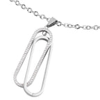 Weißer Zirkonia Anhänger mit Kette ca. 71 cm Edelstahl ca. 0,10 ct