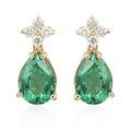 ILIANA AAA sambische Smaragd und Diamant-Ohrringe, SI G-H, 750 Gelbgold ca. 1.40 ct