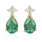 ILIANA AAA sambische Smaragd und Diamant-Ohrringe, SI G-H, 750 Gelbgold ca. 1.40 ct