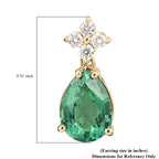 ILIANA AAA sambische Smaragd und Diamant-Ohrringe, SI G-H, 750 Gelbgold ca. 1.40 ct