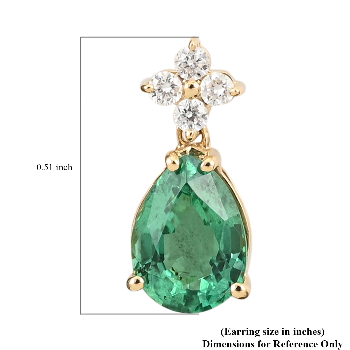 ILIANA AAA sambische Smaragd und Diamant-Ohrringe, SI G-H, 750 Gelbgold ca. 1.40 ct