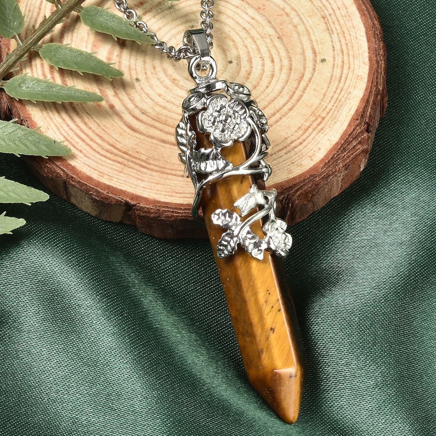 Gelbes Tigerauge Schmuckset Messing und Edelstahl ca. 55.00 ct