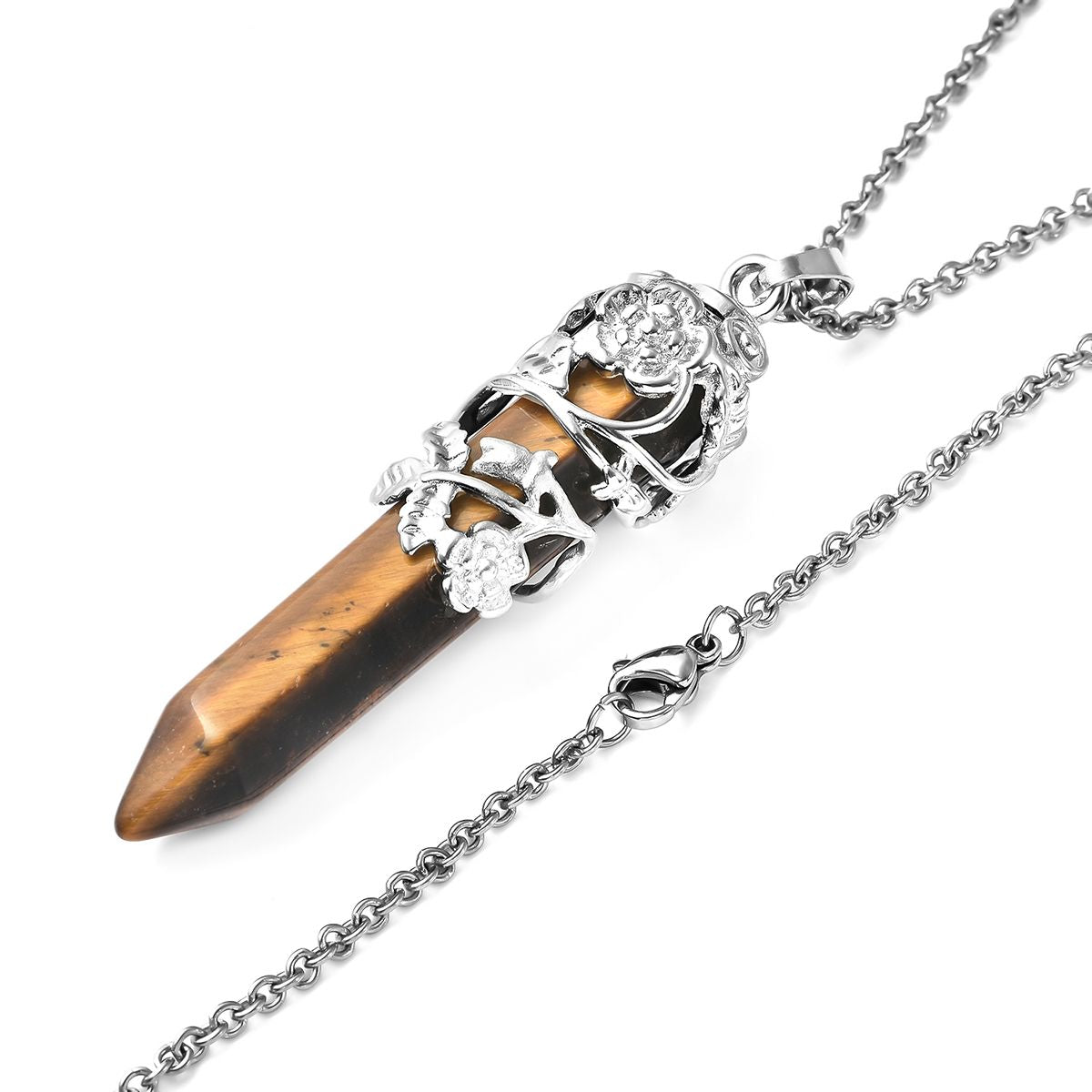 Gelbes Tigerauge Schmuckset Messing und Edelstahl ca. 55.00 ct