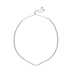 Weiße Kristall-Halskette mit Armband, reines Messing