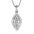 Weißer Diamant Anhänger mit Kette, 925 Silber platiniert ca. 1.00 ct