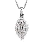 Weißer Diamant Anhänger mit Kette, 925 Silber platiniert ca. 1.00 ct