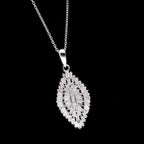 Weißer Diamant Anhänger mit Kette, 925 Silber platiniert ca. 1.00 ct