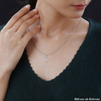 Weißer Diamant Anhänger mit Kette, 925 Silber platiniert ca. 1.00 ct