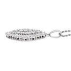 Weißer Diamant Anhänger mit Kette, 925 Silber platiniert ca. 1.00 ct