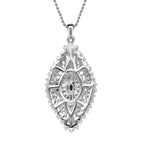 Weißer Diamant Anhänger mit Kette, 925 Silber platiniert ca. 1.00 ct