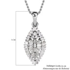 Weißer Diamant Anhänger mit Kette, 925 Silber platiniert ca. 1.00 ct