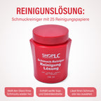 Schmuckreiniger, Reinigunslösung, 25 Reinigungspapier
