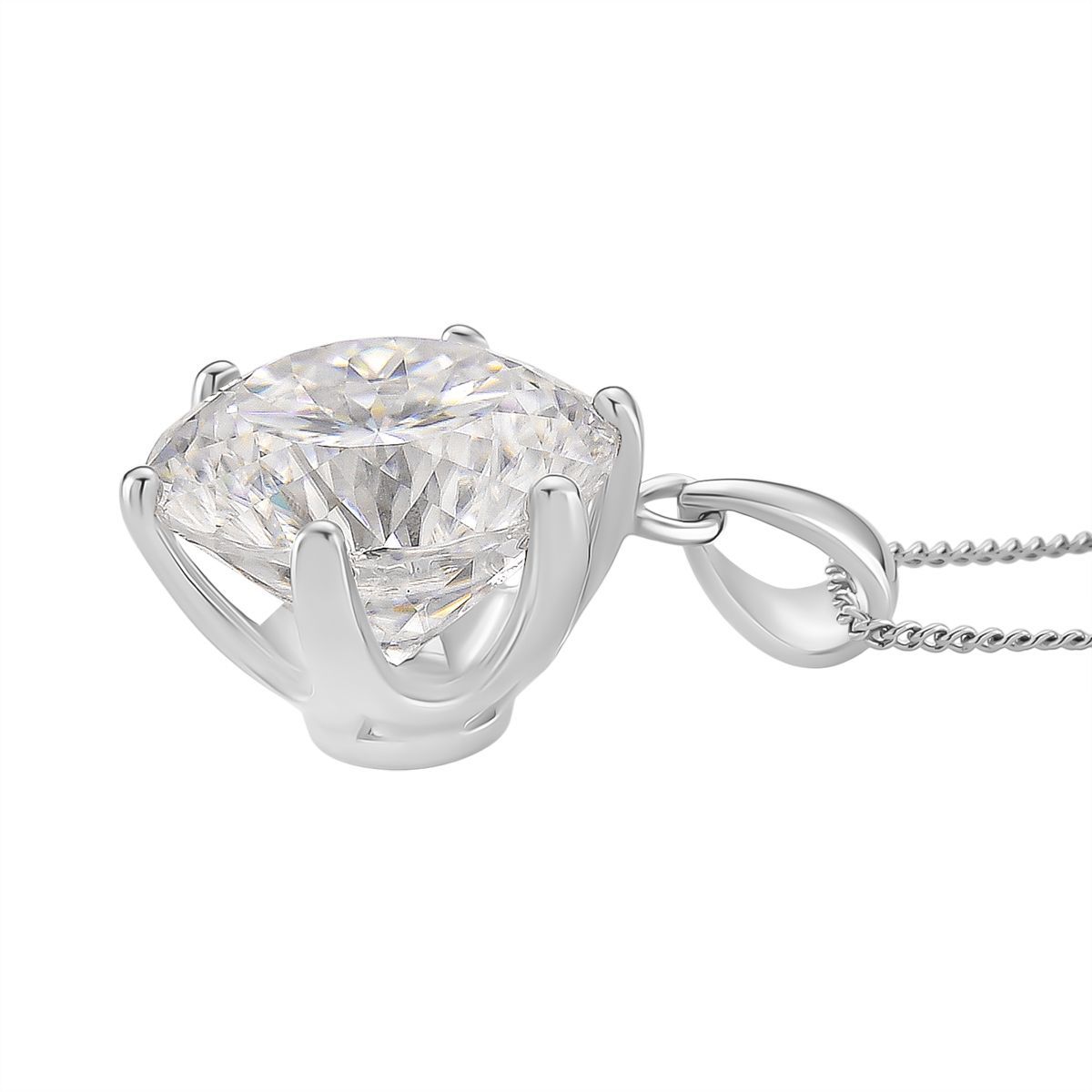 RADIANTA GRA zertifiziert 120 Facetten Moissanit (D-VVS) Schmuckset ca. 45 cm 925 Silber rhodiniert ca. 11.10 ct