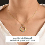 D'Joy Lab Grown Diamant SI-GH Schmuckset ca. 50 cm 925 Silber 750 Gelbgold vermeil ca. 0.15 ct