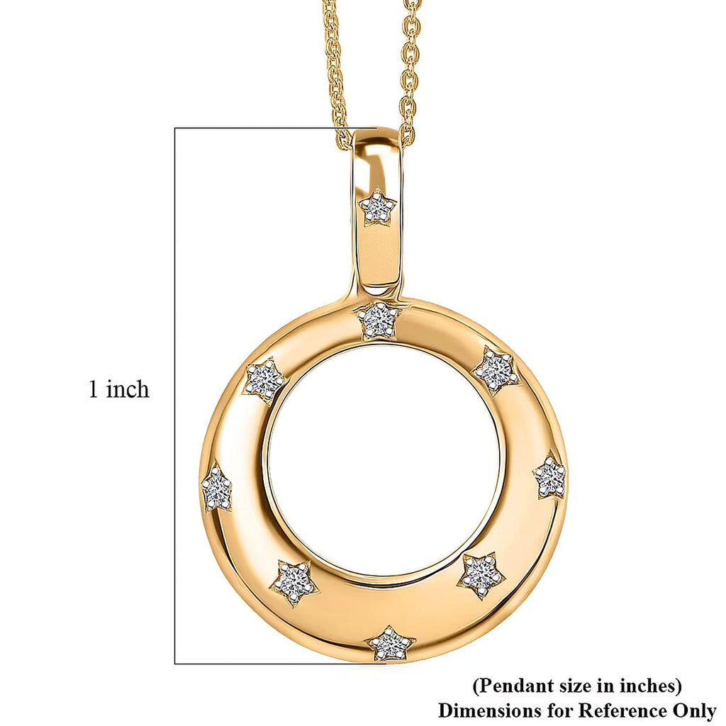 D'Joy Lab Grown Diamant SI-GH Schmuckset ca. 50 cm 925 Silber 750 Gelbgold vermeil ca. 0.15 ct
