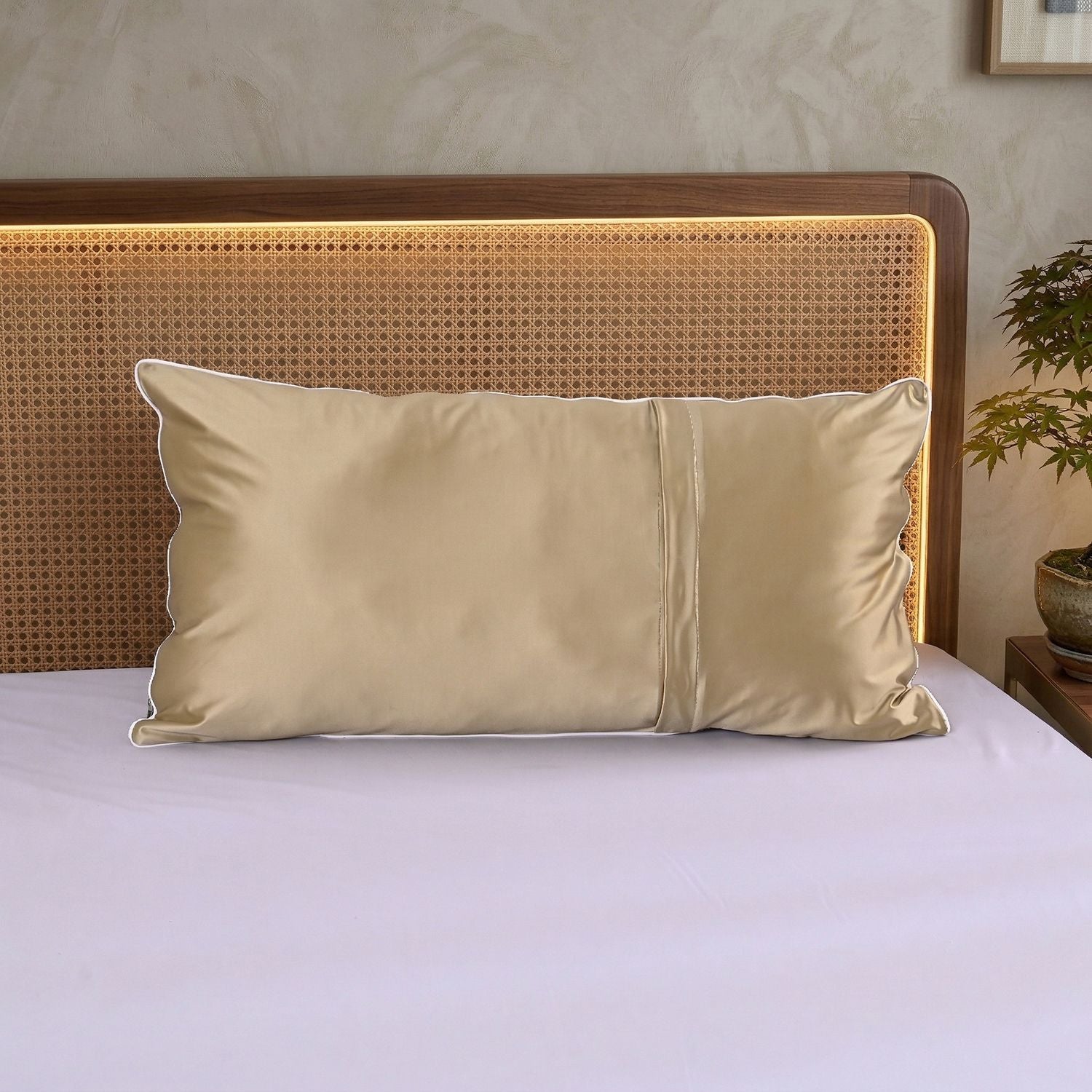 SERENITY NIGHT High-Tech Cooling-Steppdecken-Set mit edler, temperaturregulierender Maulbeeren-Seiden-Füllung und MOP Knöpfe, 135x200 - 40x80 cm, Acquarell