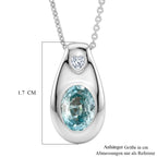 D'Joy Blauer Zirkon, Weißer Zirkon Schmuckset ca. 50 cm 925 Silber Rhodiniert ca. 1,98 ct.