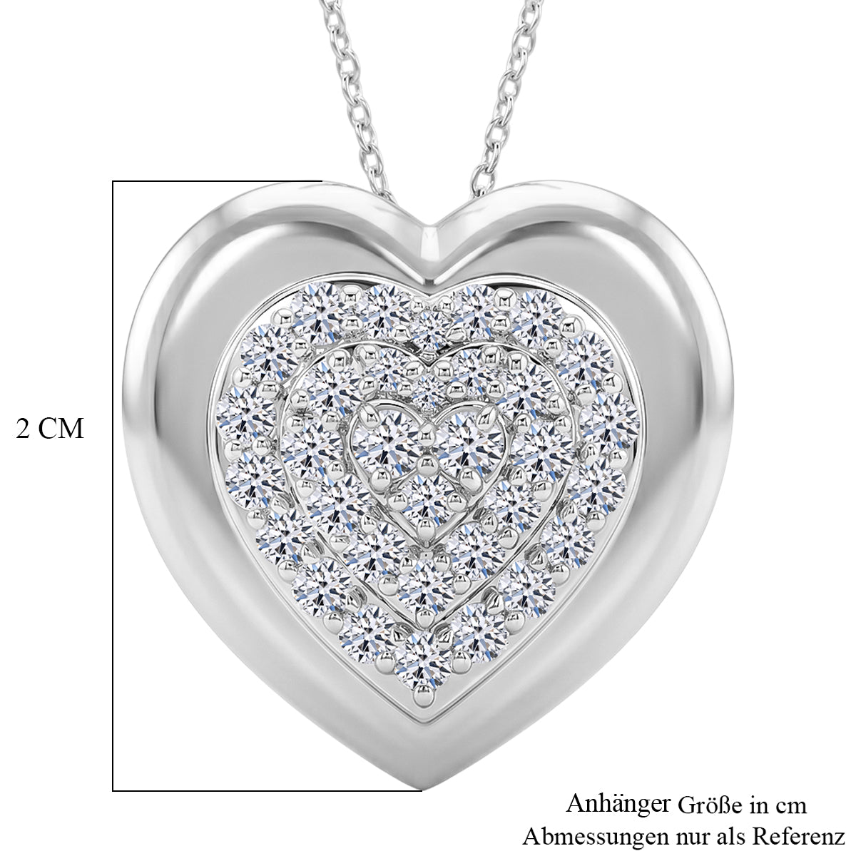 LUXURIANT DIAMOND - Lab Grown Diamant SI-GH SGL zertifiziert Schmuckset ca. 50 cm 925 Silber Rhodiniert ca. 1,00 ct.