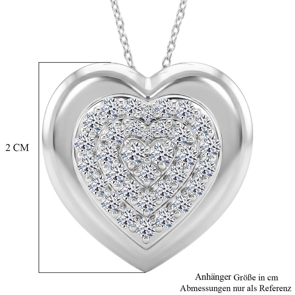 LUXURIANT DIAMOND - Lab Grown Diamant SI-GH SGL zertifiziert Schmuckset ca. 50 cm 925 Silber Rhodiniert ca. 1,00 ct.