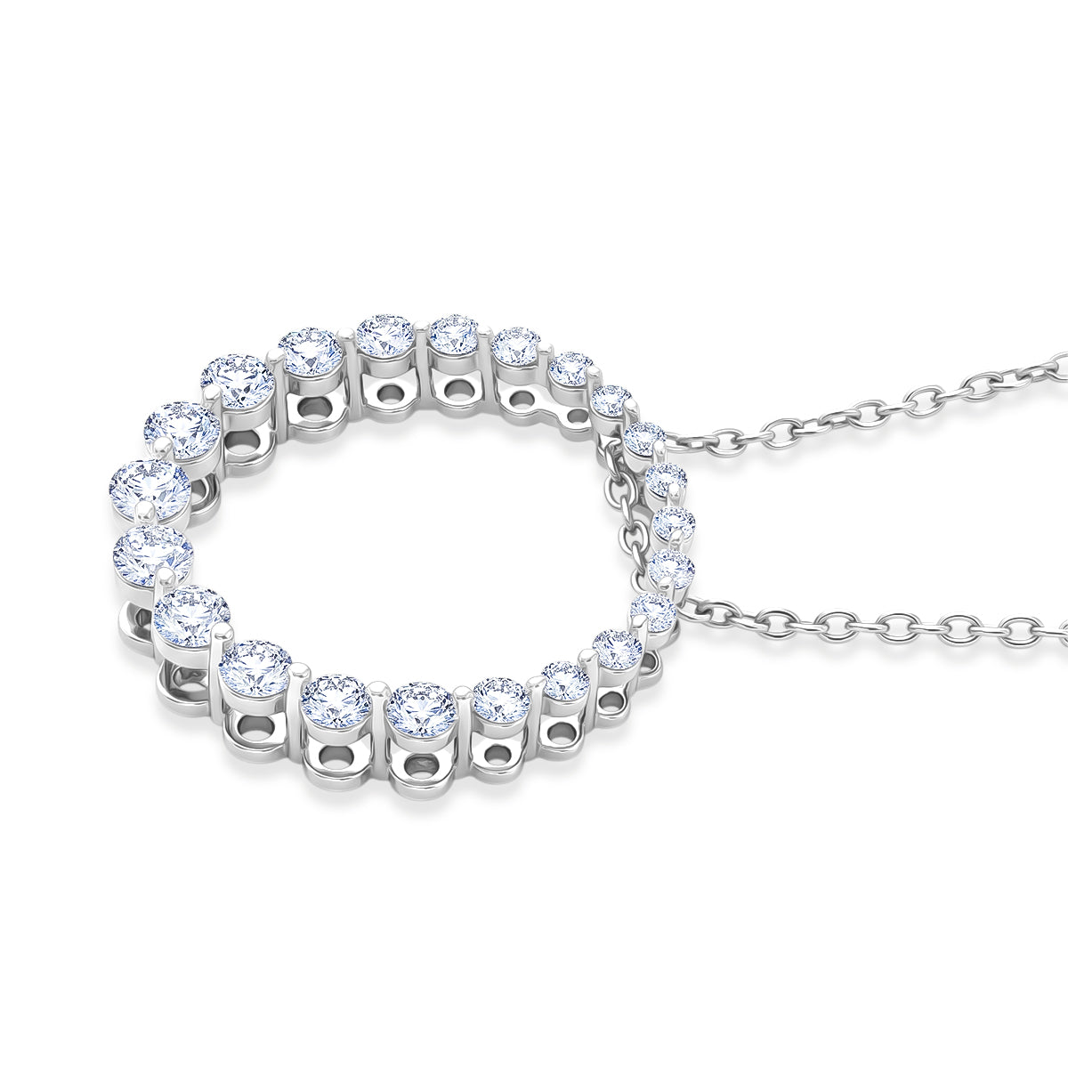 LUXURIANT DIAMOND - Lab Grown Diamant SI-GH SGL zertifiziert Schmuckset ca. 50 cm 925 Silber Rhodiniert ca. 1.00 ct