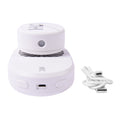 Tragbarer und wiederaufladbarer mini Ventilator mit Nebelspray, Größe 12x7,8x6,8 cm, Weiß