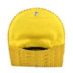 Handgemachte Clutch Tasche aus Palmblättern, Gelb
