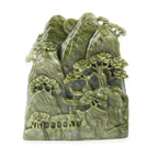 Handgefertigte Edelsteinfigur aus Serpentin, Größe 19x19,5x20,5 cm, Grün
