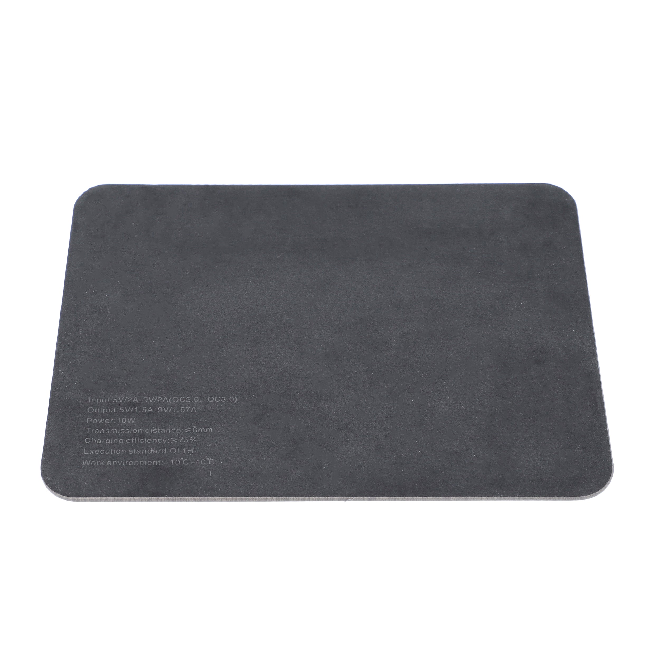 Kabelloses Ladegerät Mauspad, PU Holzmaserung, 30x22 cm, USB-Kabel 100 cm, Schwarz