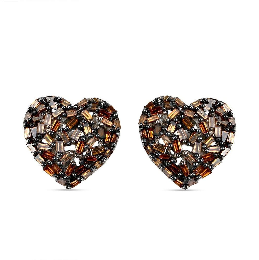 GP Amore-Kollektion - Rote Diamant und blaue Saphir-Ohrringe, 925 Silber platiniert ca. 0,50 ct