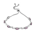 Verstellbares, afrikanisches Amethyst-Armband, ca. 26.75 cm, Edelstahl, ca. 2.74 ct
