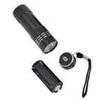 Mini-UV-Licht Taschenlampe, Metall, Kratzfest, (AAA Batterien nicht inklusive), 150g