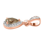 AAA Turkizit und weißer Zirkon-Anhänger, 925 Silber Roségold Vermeil ca. 1.12 ct