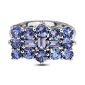 AA Tansanit-Ring, 925 Silber platiniert (Größe 16.00) ca. 2.42 ct