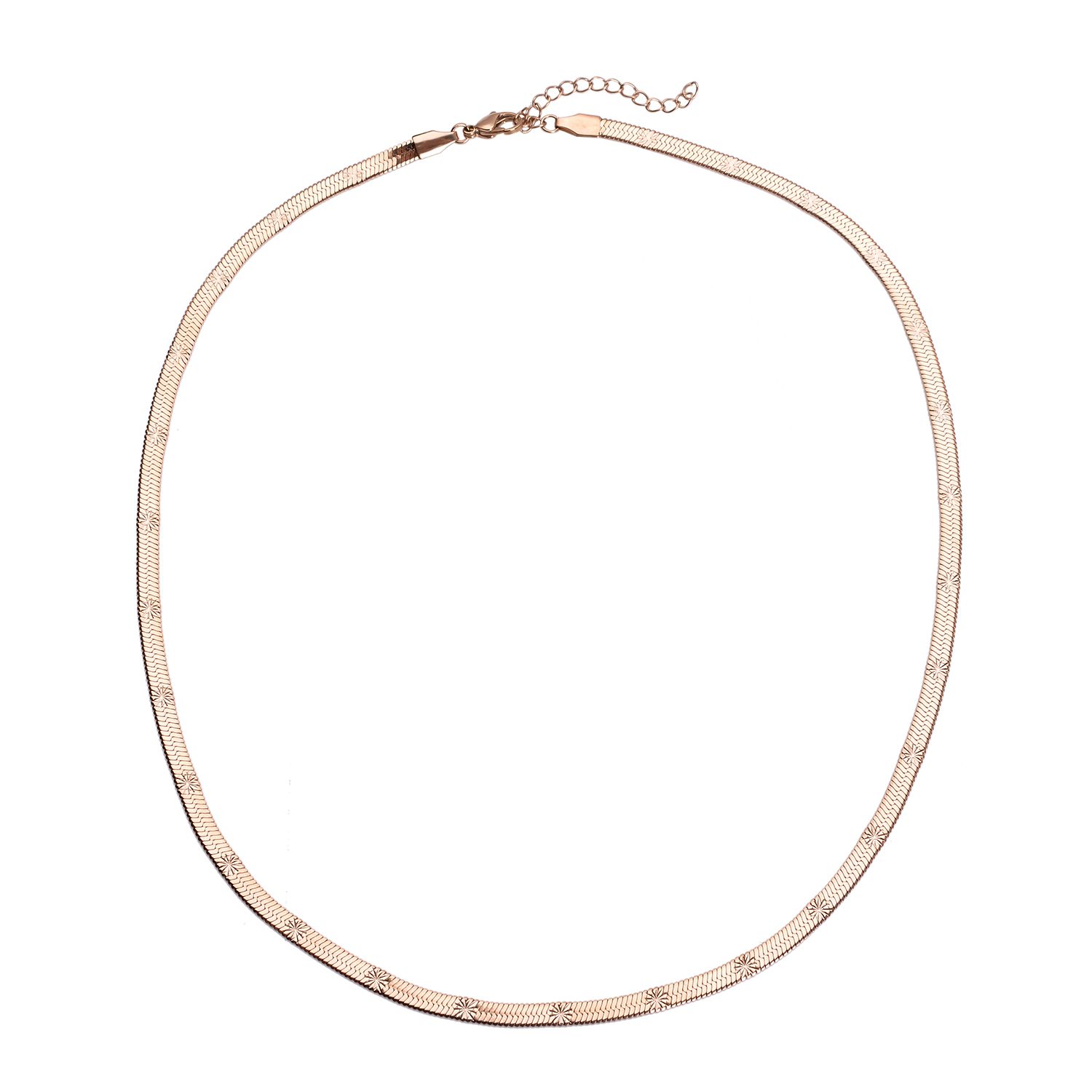 Strukturierte Fischgräten-Gliederkette, ca. 50 cm, 316L Edelstahl roséfarben ca. 10,90g