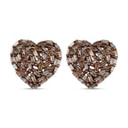 GP Amore-Kollektion - Natürliche Champagner Diamant-Ohrringe, 925 Silber Roségold Vermeil ca. 0.50 ct