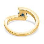 London Blau Topas Bypass Ring 925 Silber vergoldet ca. 0,58 ct