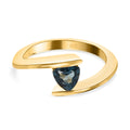 London Blau Topas Bypass Ring 925 Silber vergoldet (Größe 16.00) ca. 0,58 ct