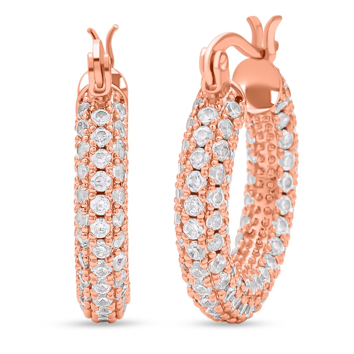 Weiße Zirkonia-Ohrringe, reines Messing ca. 15,00 ct