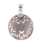 Royal Bali Kollektion - goldener Perlmutt-Anhänger, 925 Silber