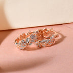 Weiße Diamant-Creolen, 925 Silber rosévergoldet
