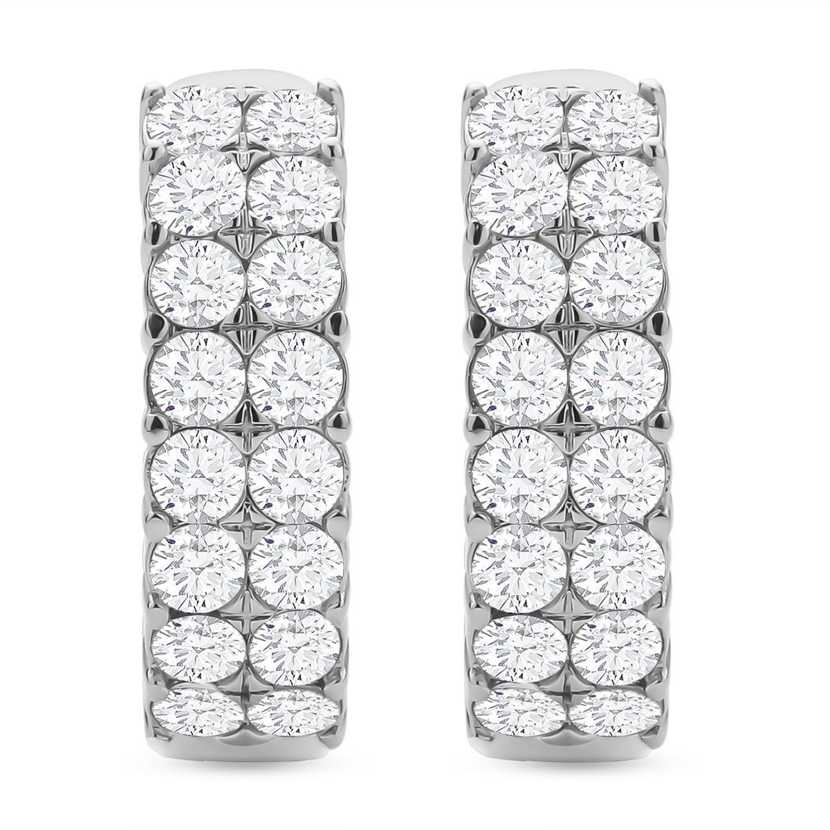 Weiße Kristall Ohrringe, 316L Edelstahl 10.00 ct
