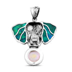 Weiße Mabe Perle (12 mm), Abalone Muschel Anhänger 925 Silber