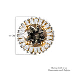 AAA Turkizit (Diaspore) und weiße Diamant Ohrstecker, 925 Silber Gelbgold Vermeil ca. 1.44 ct