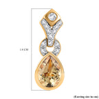 AAA Turkizit und weiße Zirkon-Ohrringe, 925 Silber Gelbgold Vermeil ca. 1.73 ct