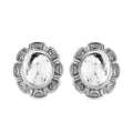 Weißer Büffel Ohrringe 925 Silber platiniert ca. 7.52 ct