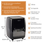 HOMESMART - 10-in-1 Heißluftfritteuse, 13 L Kapazität, 1700 W