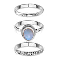3er Set - Royal Bali - Natürlicher, äthiopischer Welo Opal Ring, 925 Silber (Größe 17.00) ca. 1.90 ct