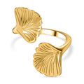 GP Italienische Garten Kollektion - Goldener Blatt-Ring, 925 Silber Gelbgold Vermeil (Größe 17.00)