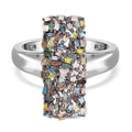 Mehrfarbiger Diamant-Ring, 925 Silber platiniert (Größe 16.00) ca. 0.50 ct