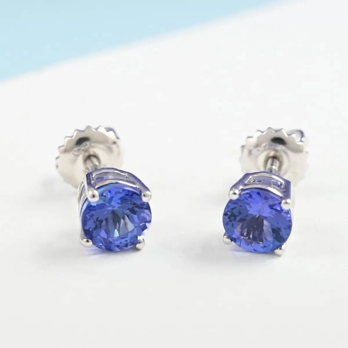 RHAPSODY AAAA Tansanit Ohrringe, zertifiziert und geprüft, 950 Platin ca. 1.10 ct